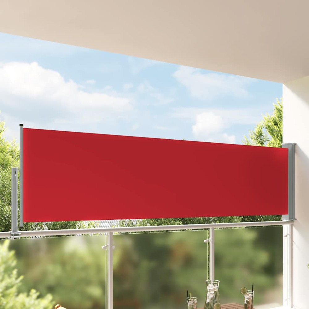vidaXL Infällbar sidomarkis 100x300 cm röd