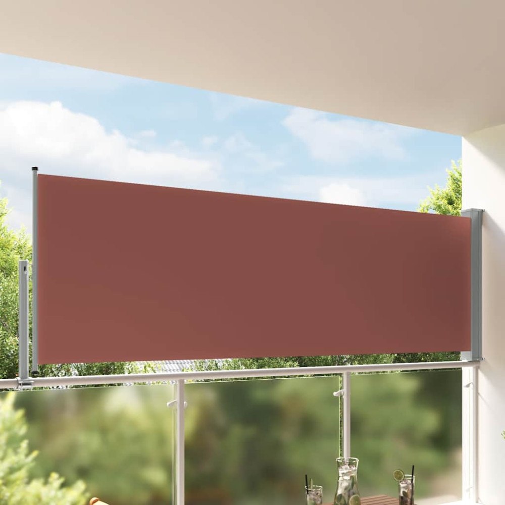 vidaXL Infällbar sidomarkis 120x300 cm brun