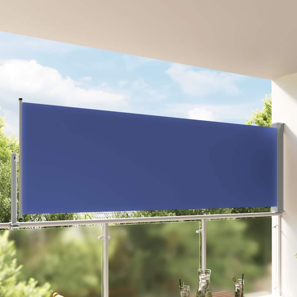 vidaXL Infällbar sidomarkis 120x300 cm blå