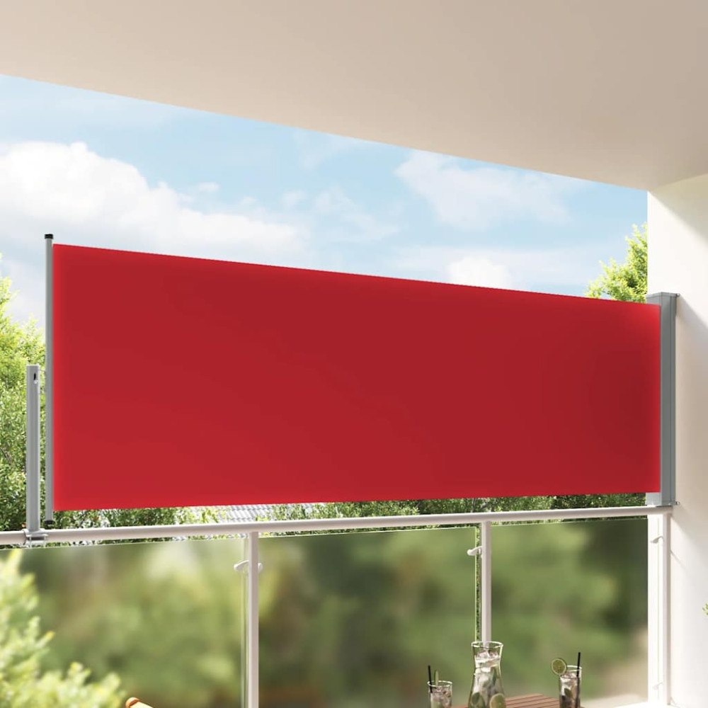 vidaXL Infällbar sidomarkis 120x300 cm röd