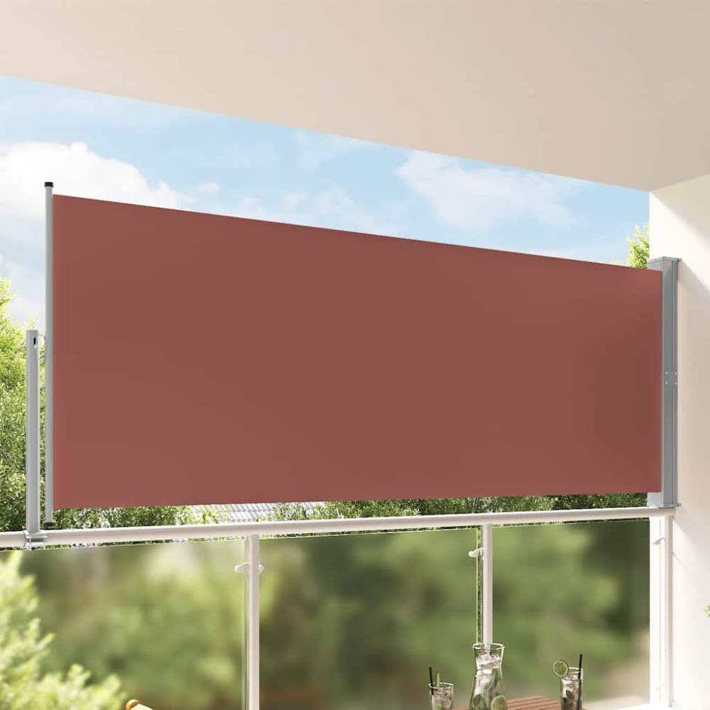 vidaXL Infällbar sidomarkis 140 x 300 cm brun