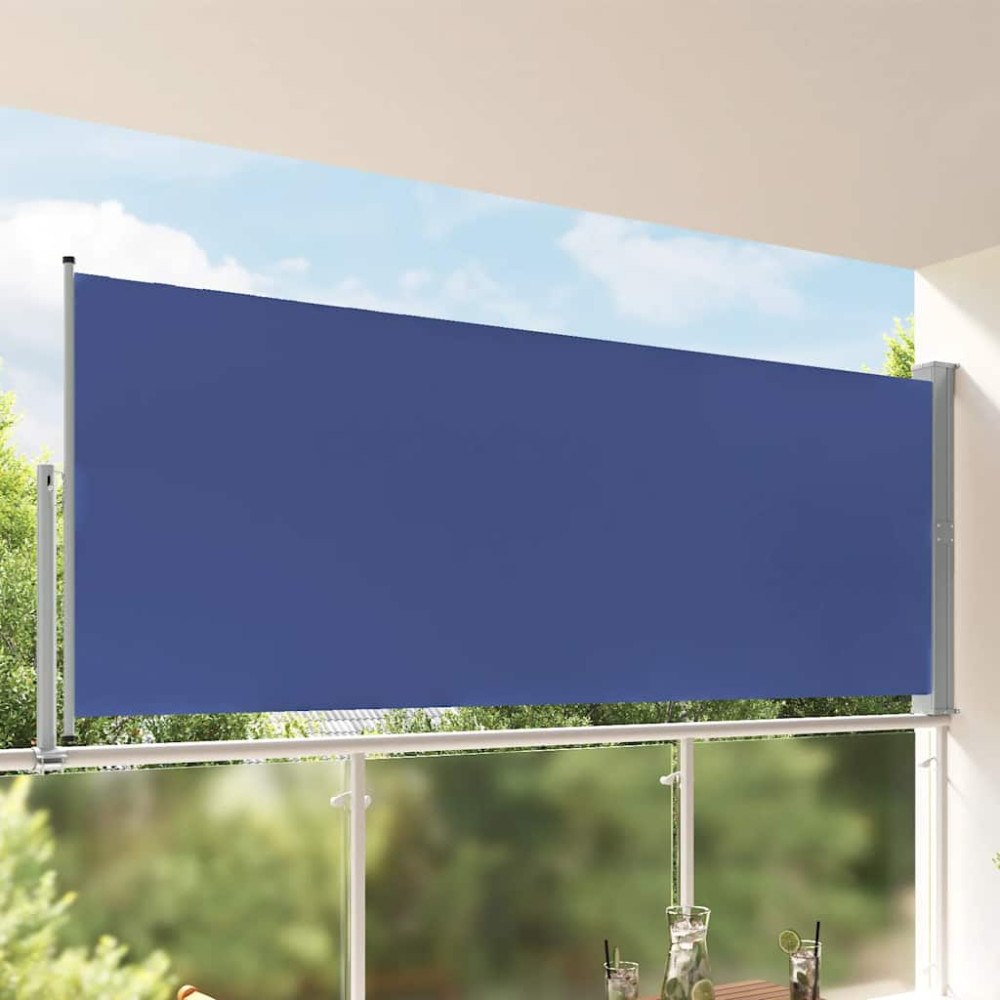 vidaXL Infällbar sidomarkis 140 x 300 cm blå