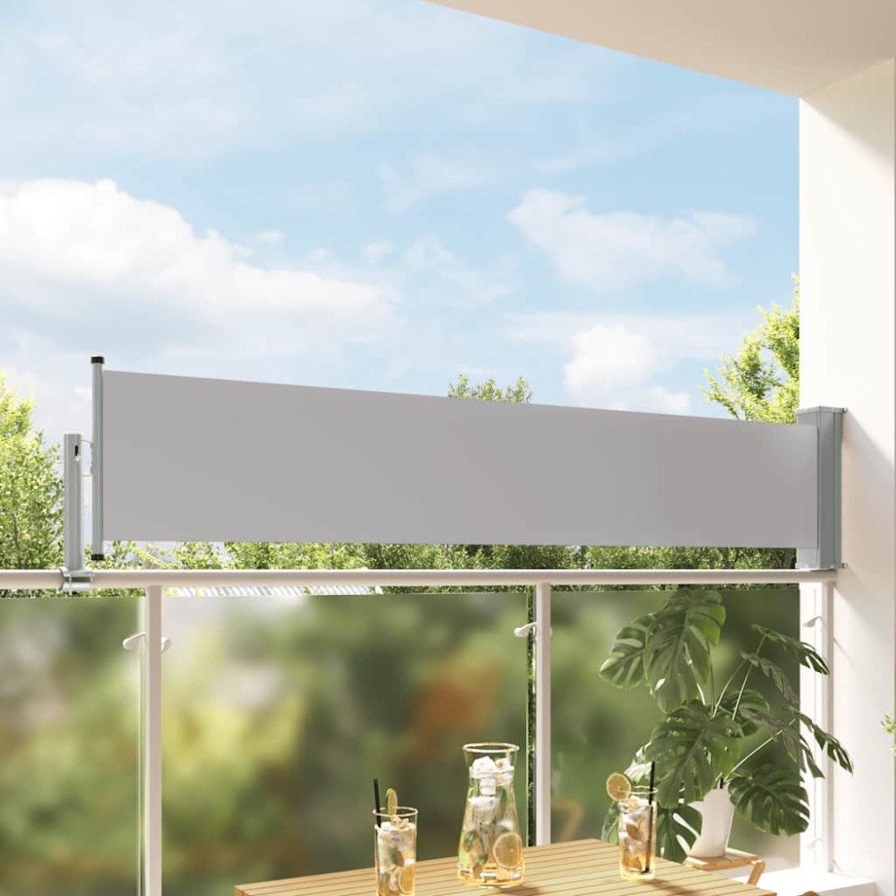 vidaXL Infällbar sidomarkis 60x300 cm grå