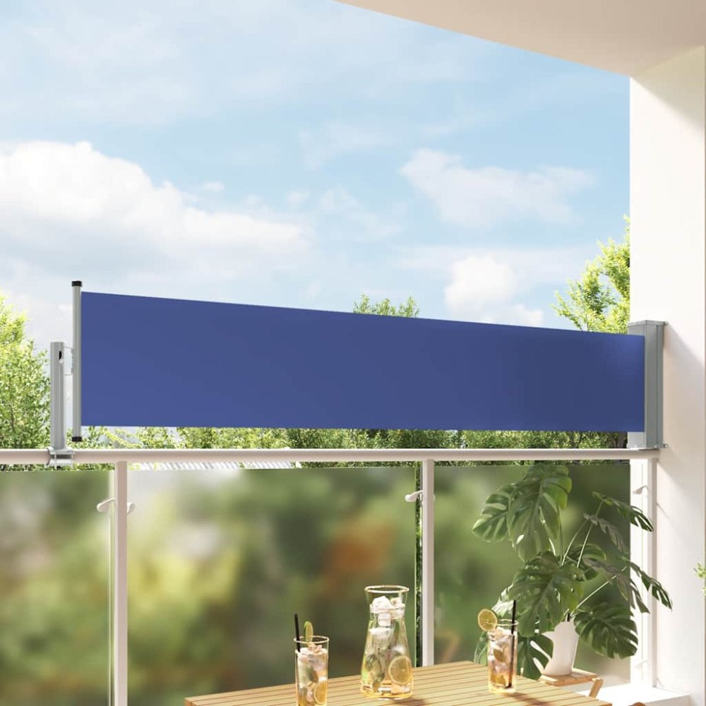 vidaXL Infällbar sidomarkis 60x300 cm blå