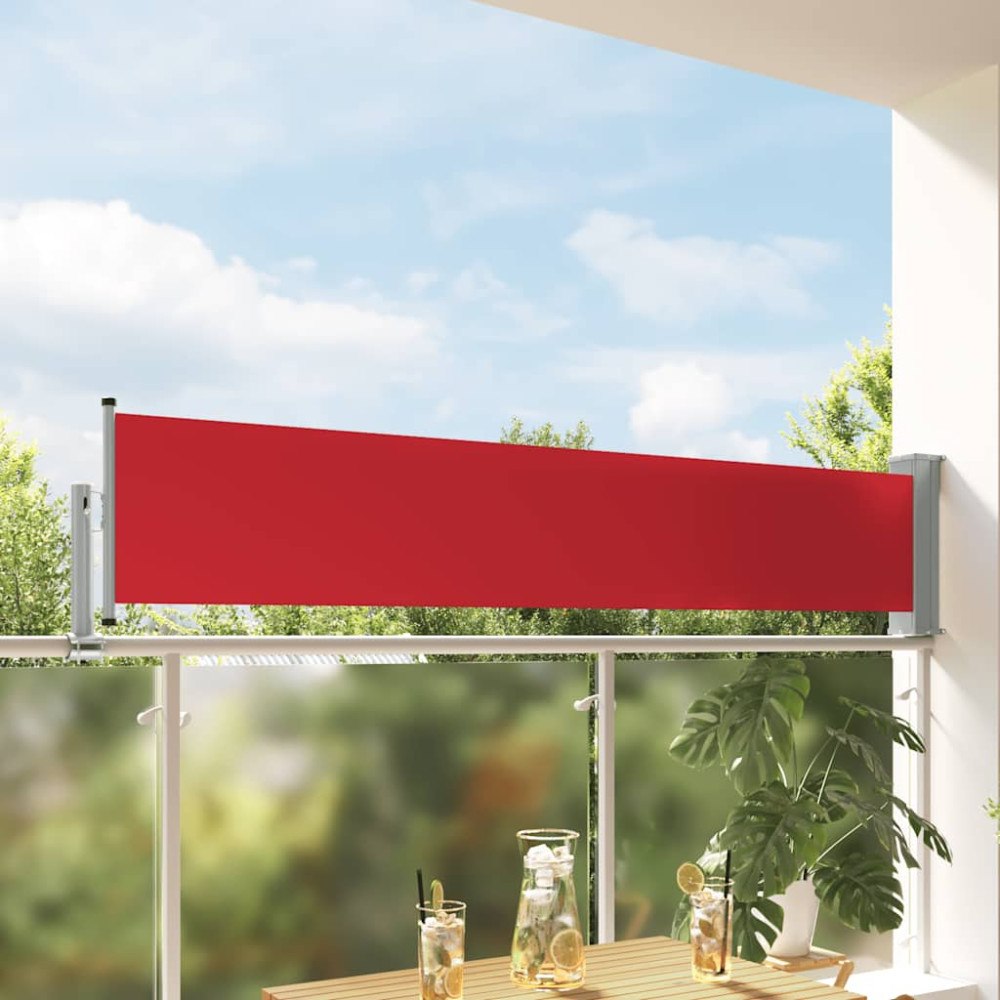 vidaXL Infällbar sidomarkis 60x300 cm röd