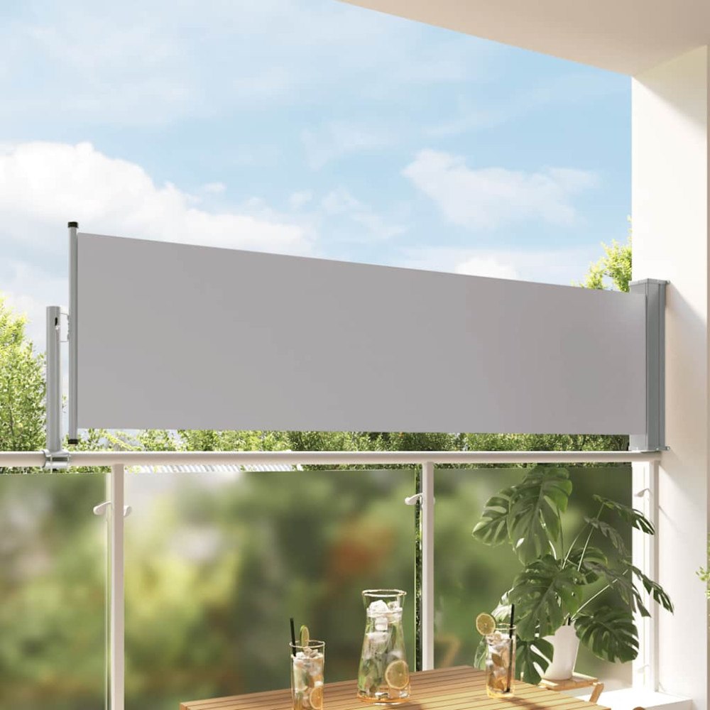 vidaXL Infällbar sidomarkis 80x300 cm grå