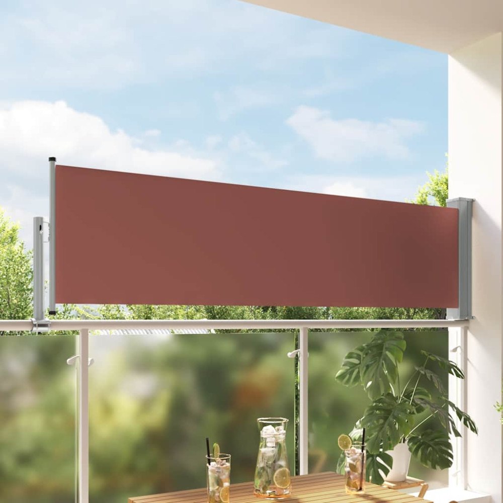 vidaXL Infällbar sidomarkis 80x300 cm brun