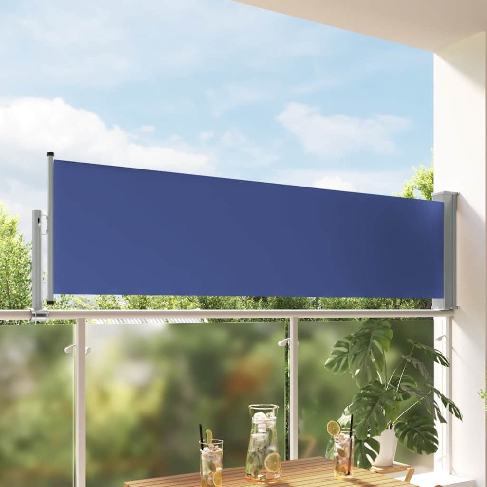 vidaXL Infällbar sidomarkis 80x300 cm blå