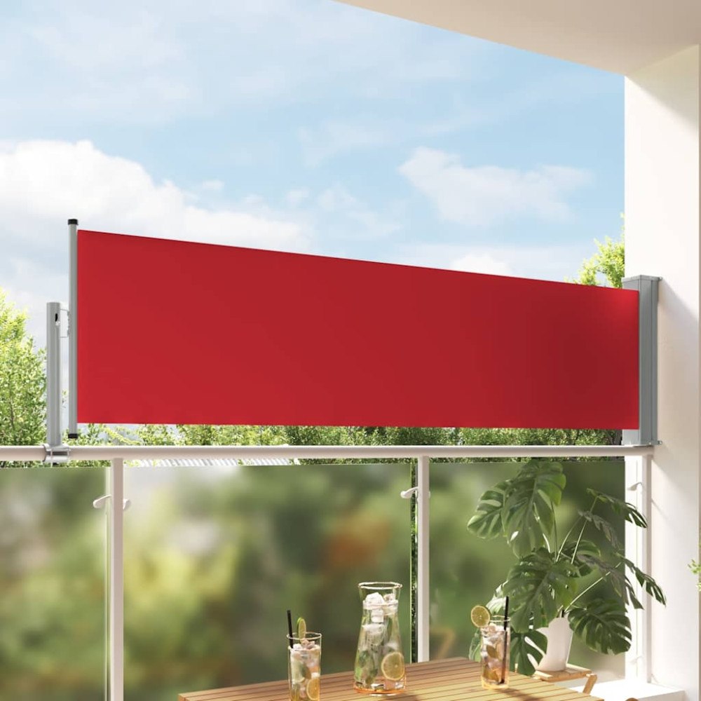 vidaXL Infällbar sidomarkis 80x300 cm röd