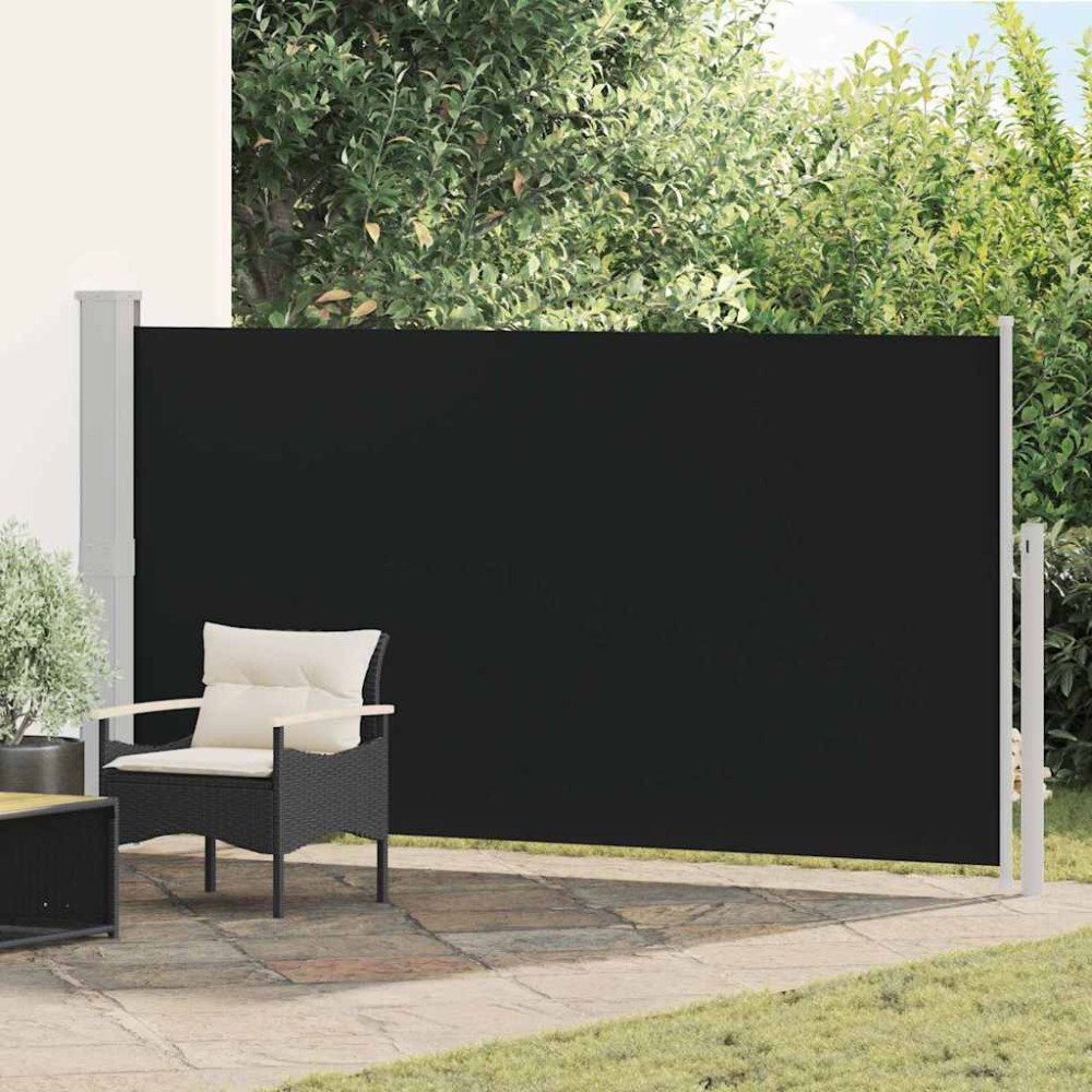 vidaXL Infällbar sidomarkis 170x300 cm svart