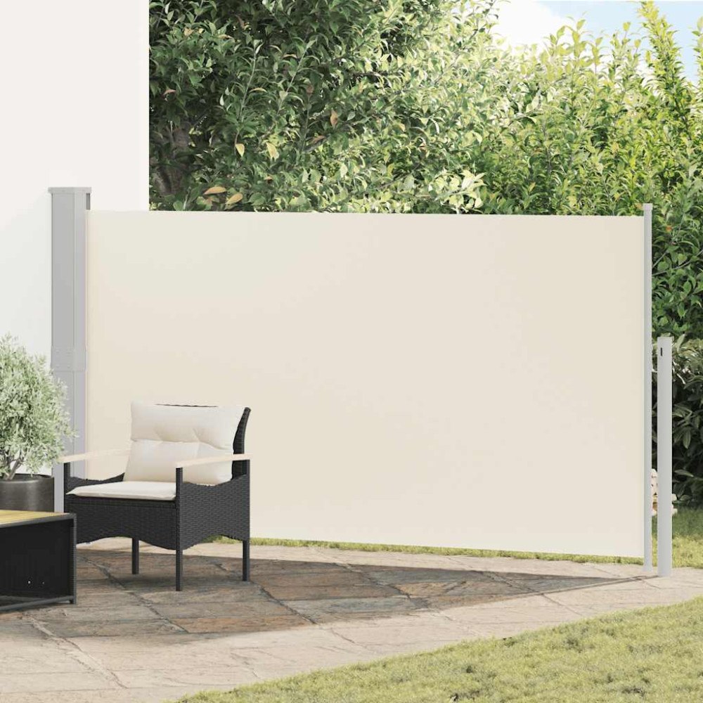 vidaXL Infällbar sidomarkis 170x300 cm gräddvit