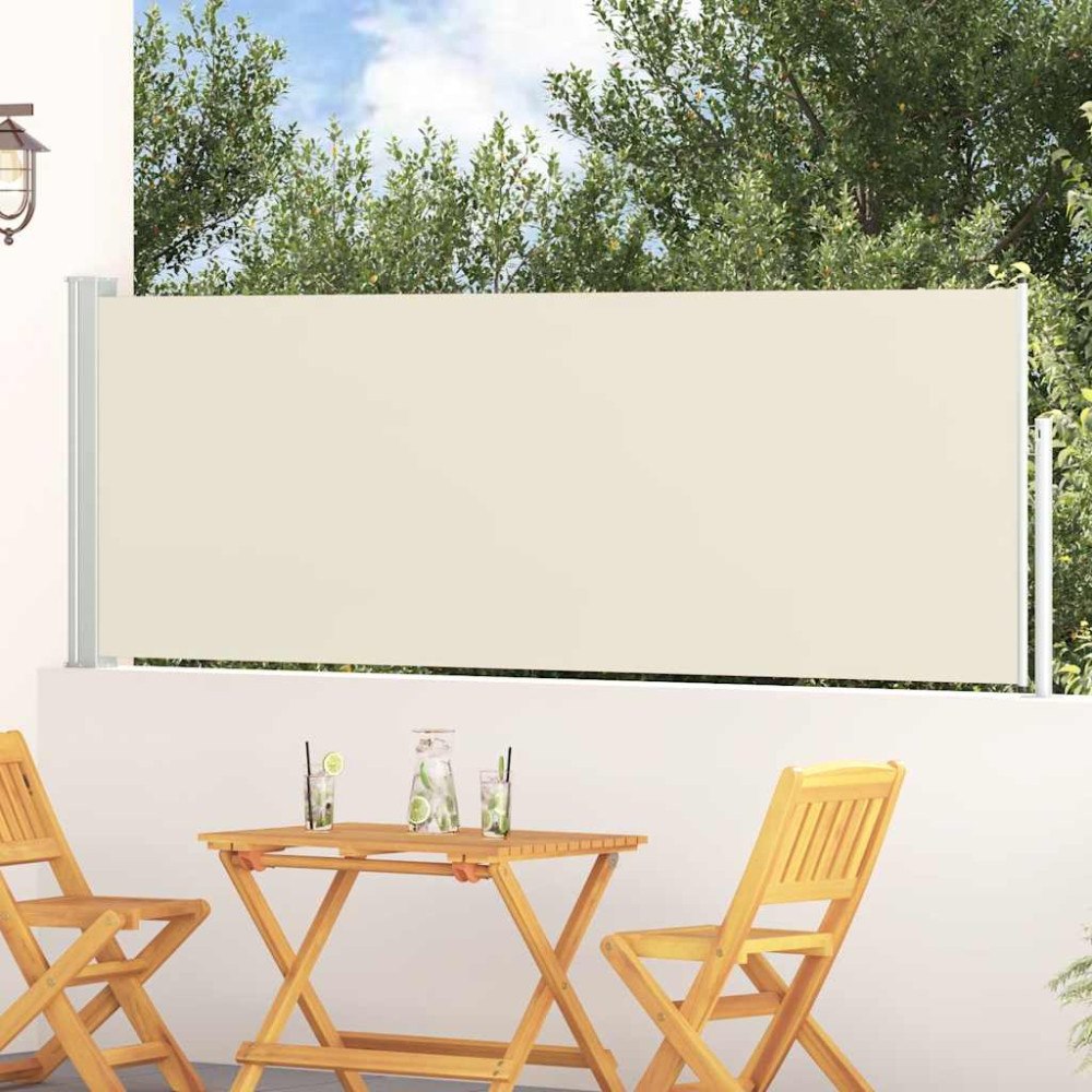 vidaXL Infällbar sidomarkis 100x314 cm gräddvit