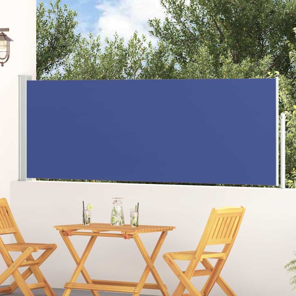 vidaXL Infällbar sidomarkis 100x300 cm blå
