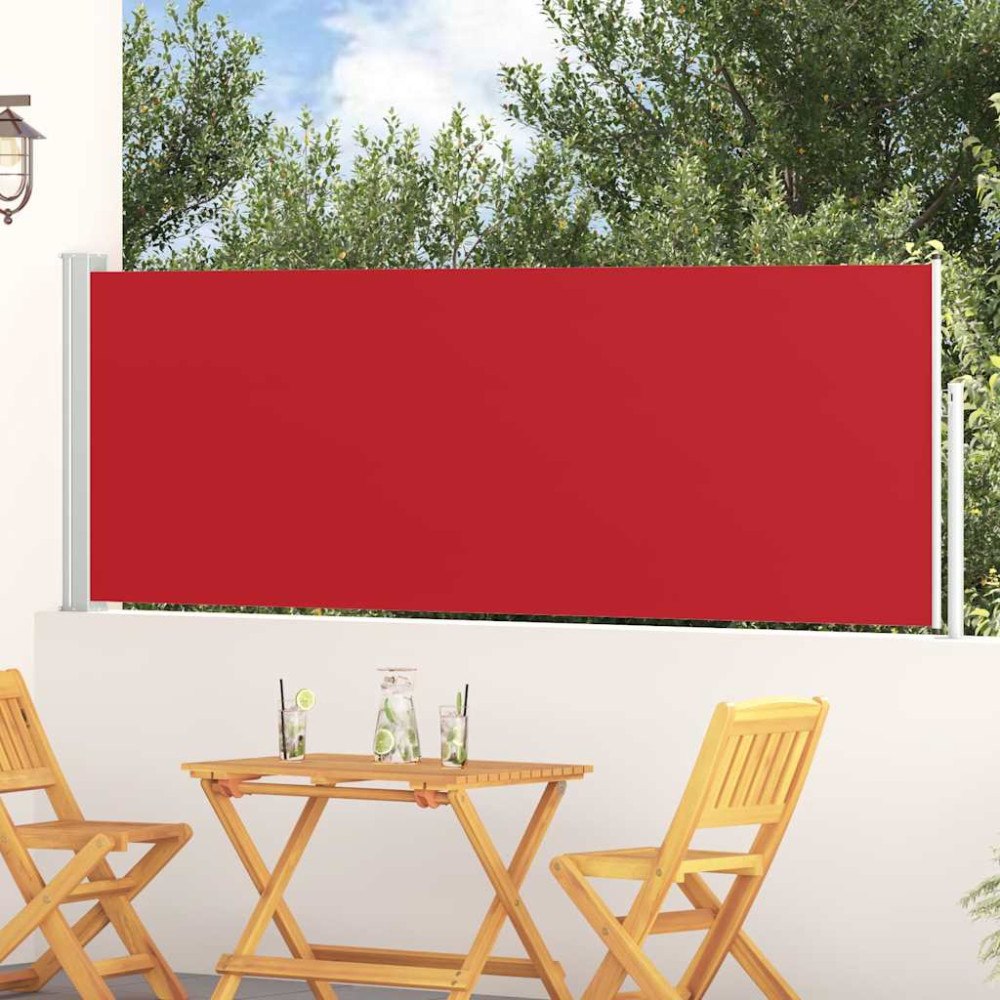 vidaXL Infällbar sidomarkis 100x300 cm röd