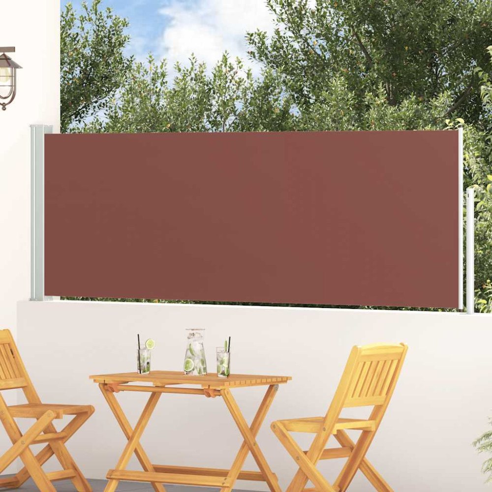 vidaXL Infällbar sidomarkis 100x300 cm brun