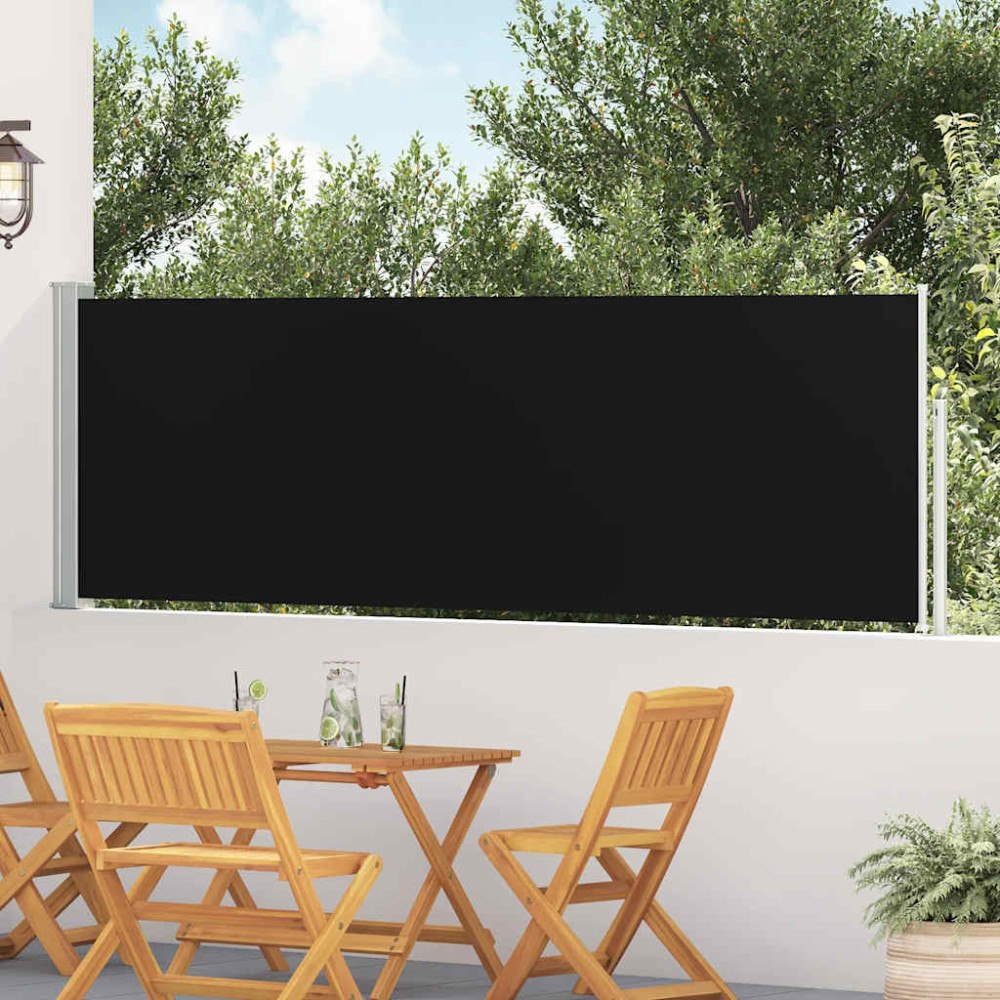 vidaXL Infällbar sidomarkis 100x514 cm svart