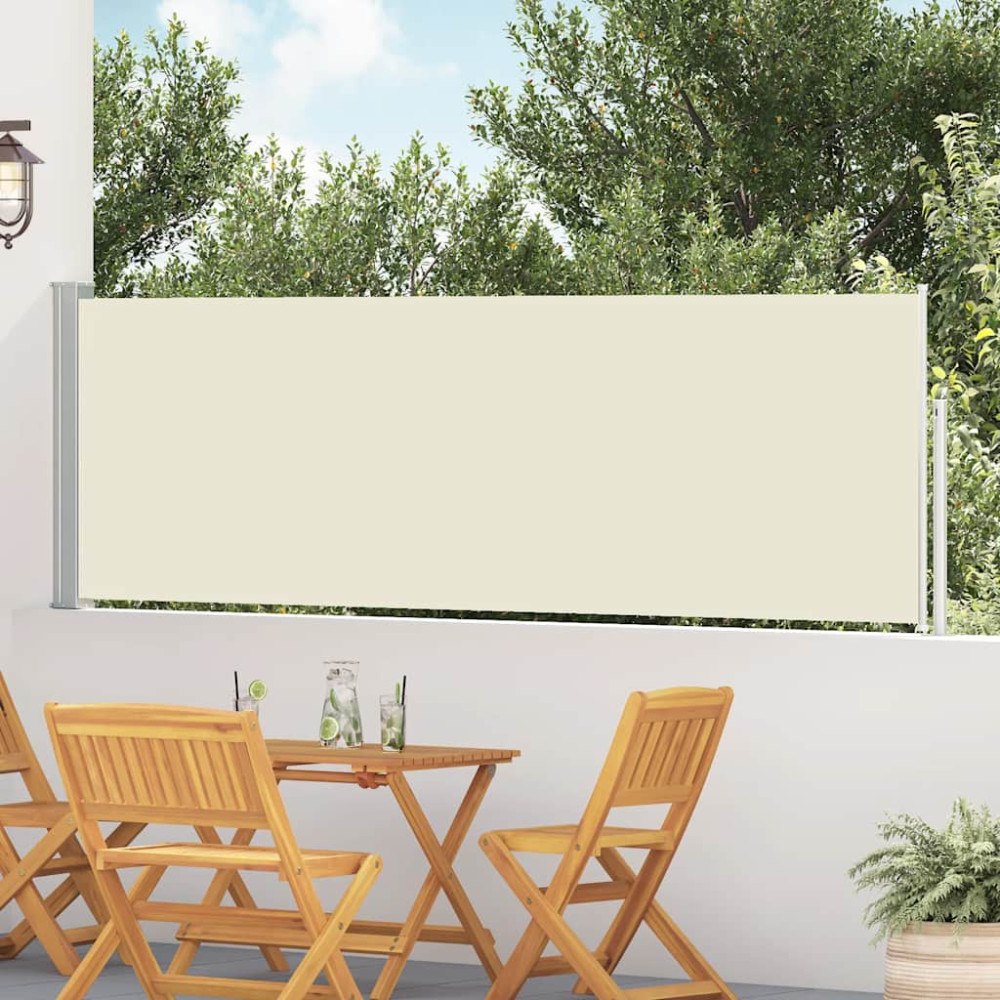 vidaXL Infällbar sidomarkis 100x514 cm gräddvit