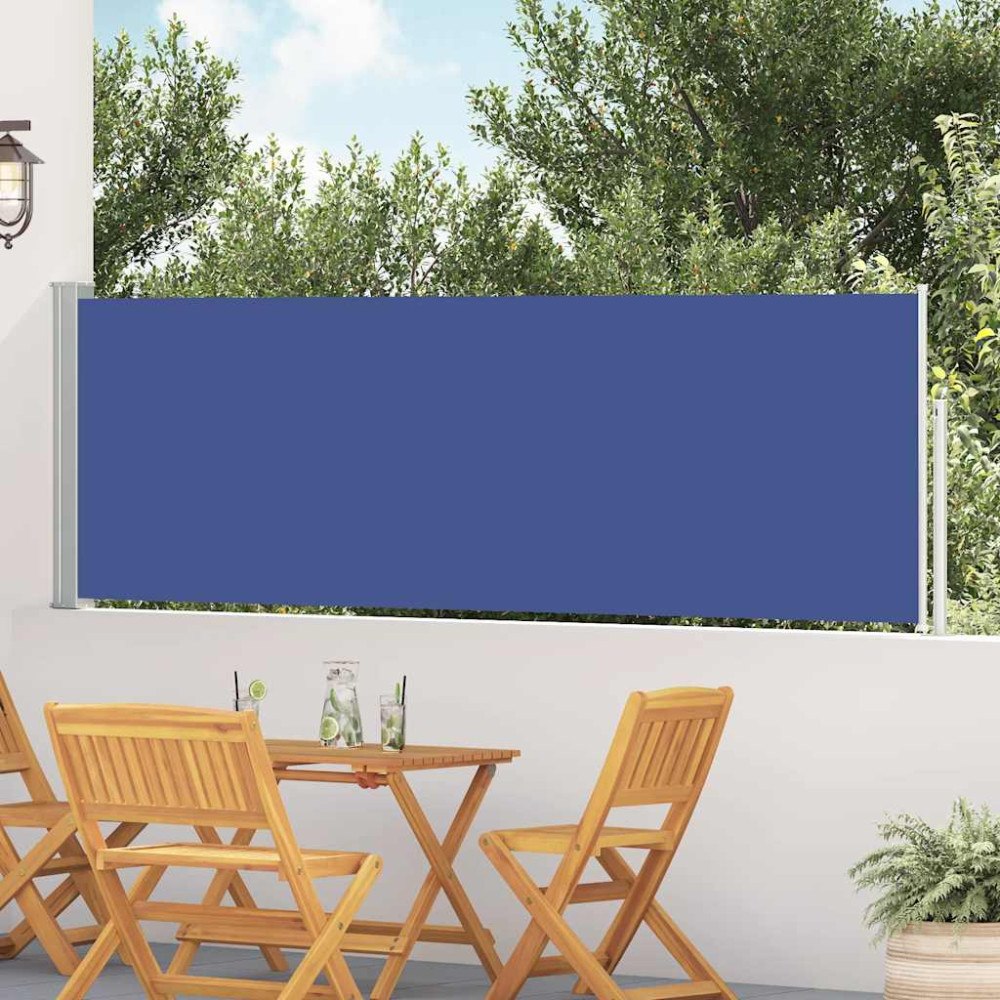 vidaXL Infällbar sidomarkis 100x500 cm blå