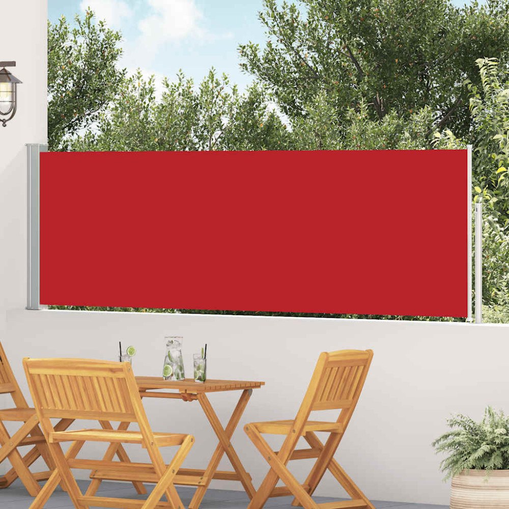 vidaXL Infällbar sidomarkis 100x514 cm röd