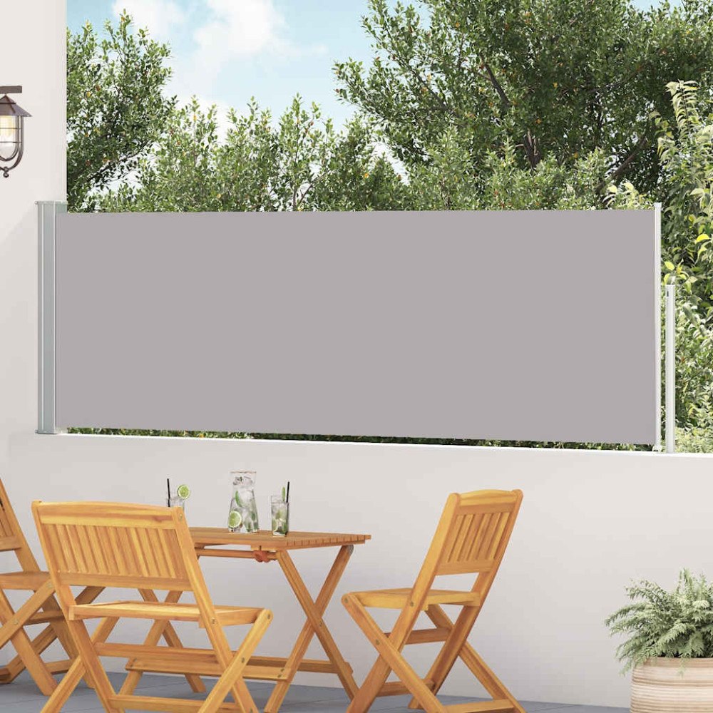 vidaXL Infällbar sidomarkis 100x514 cm grå