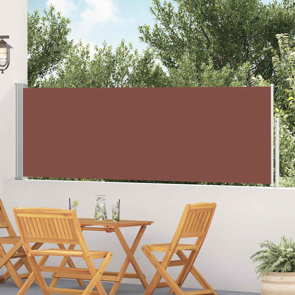vidaXL Infällbar sidomarkis 100x500 cm brun