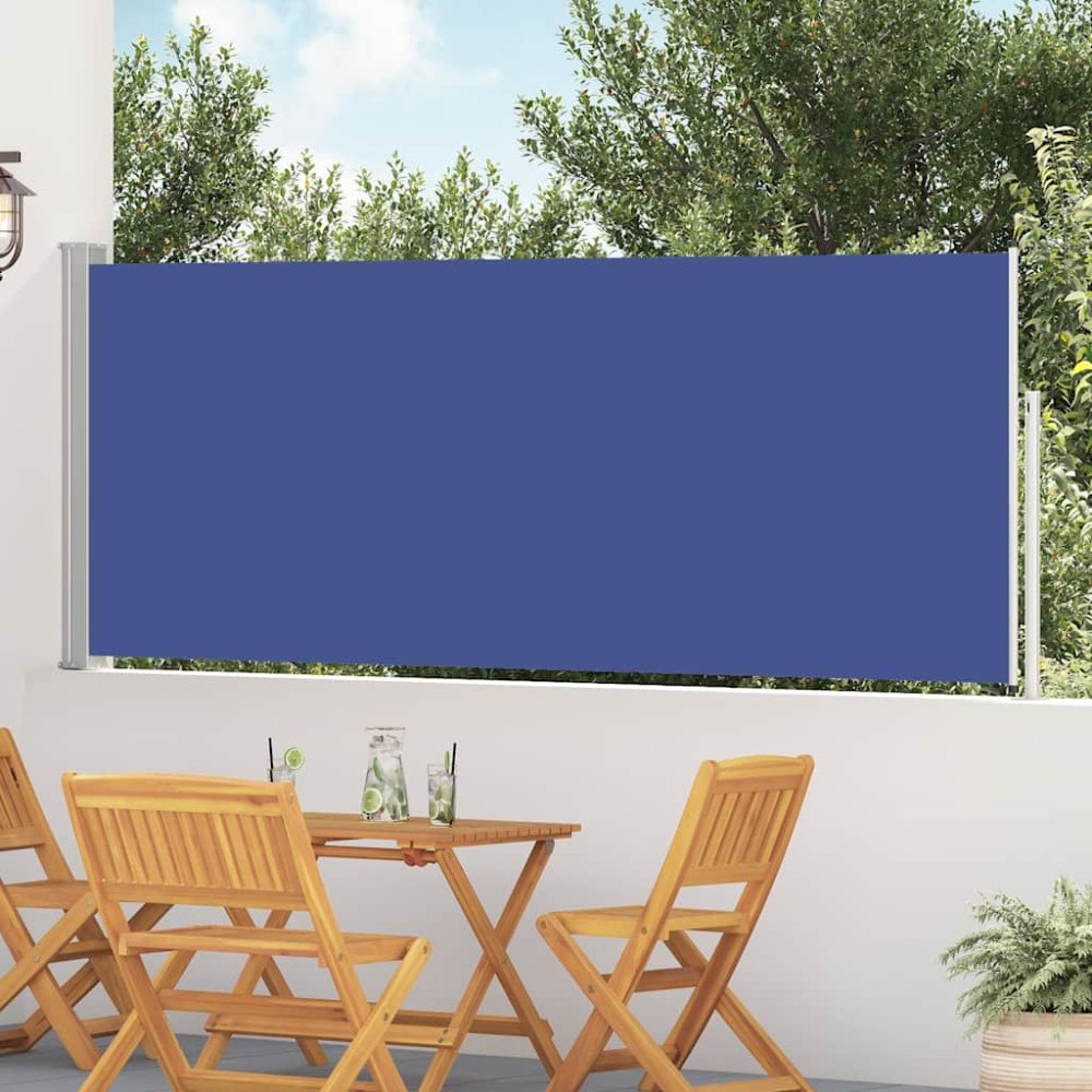 vidaXL Infällbar sidomarkis 120x500 cm blå