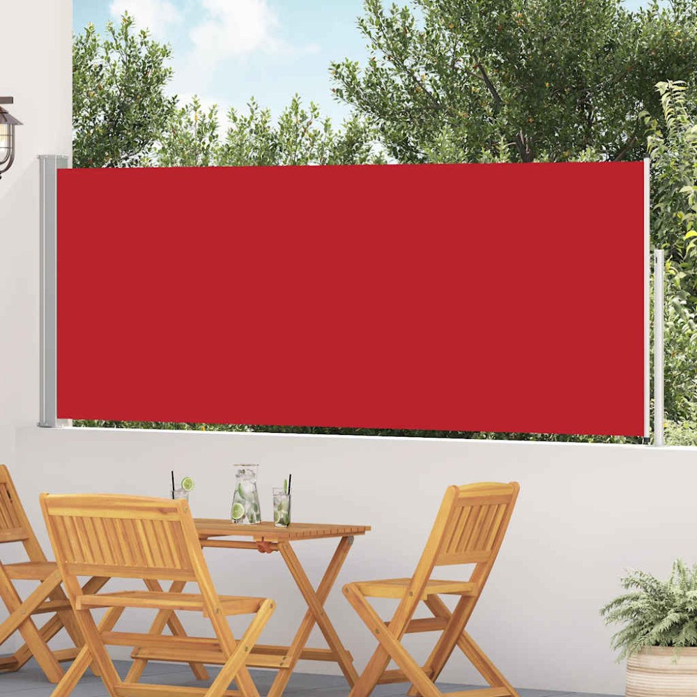 vidaXL Infällbar sidomarkis 117x514 cm röd