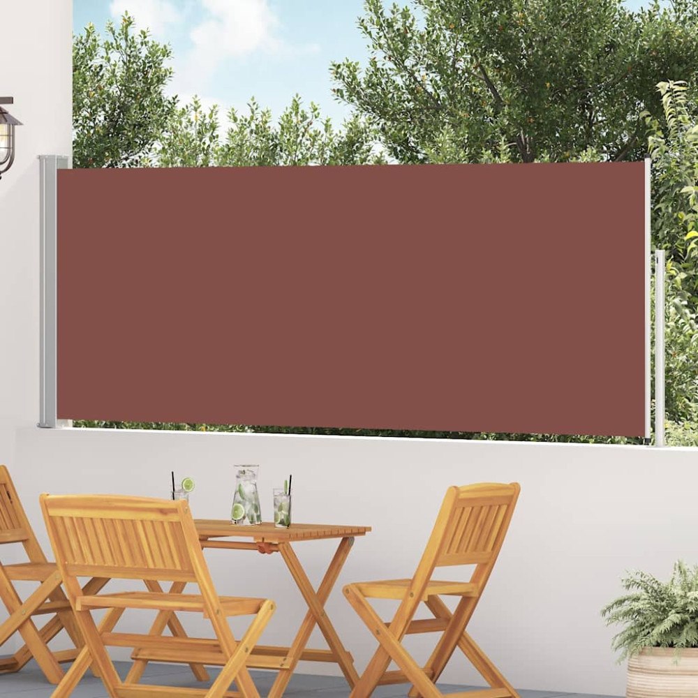 vidaXL Infällbar sidomarkis 120x500 cm brun