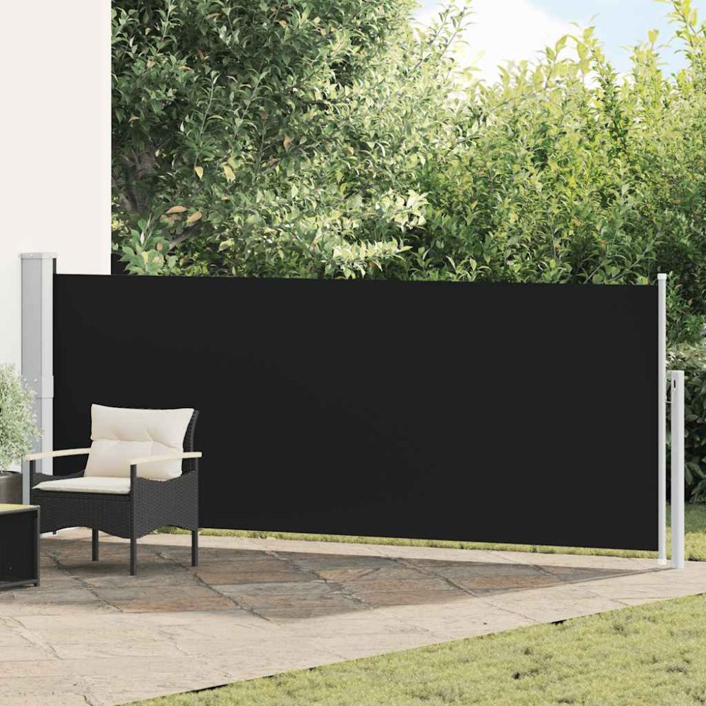 vidaXL Infällbar sidomarkis 140x514 cm svart