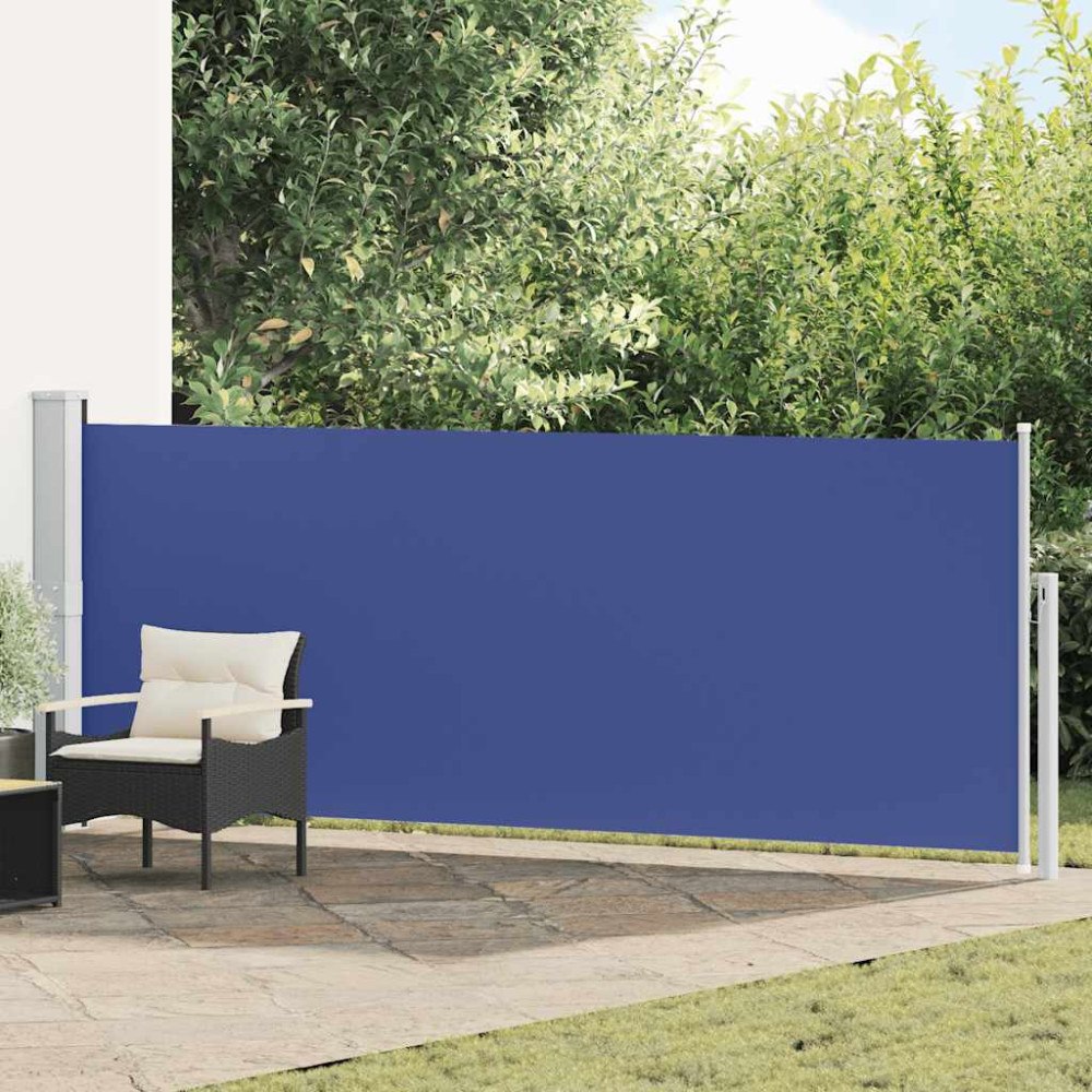 vidaXL Infällbar sidomarkis 140x500 cm blå