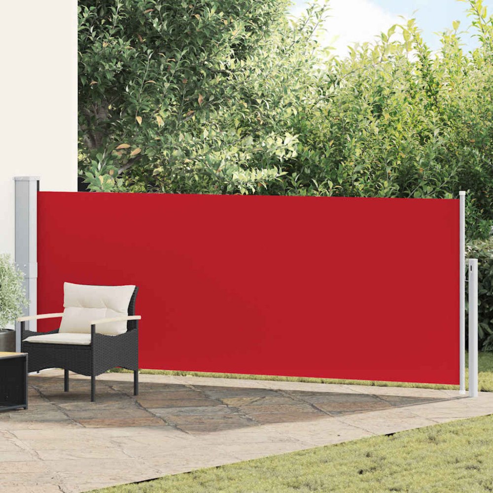 vidaXL Infällbar sidomarkis 140x500 cm röd