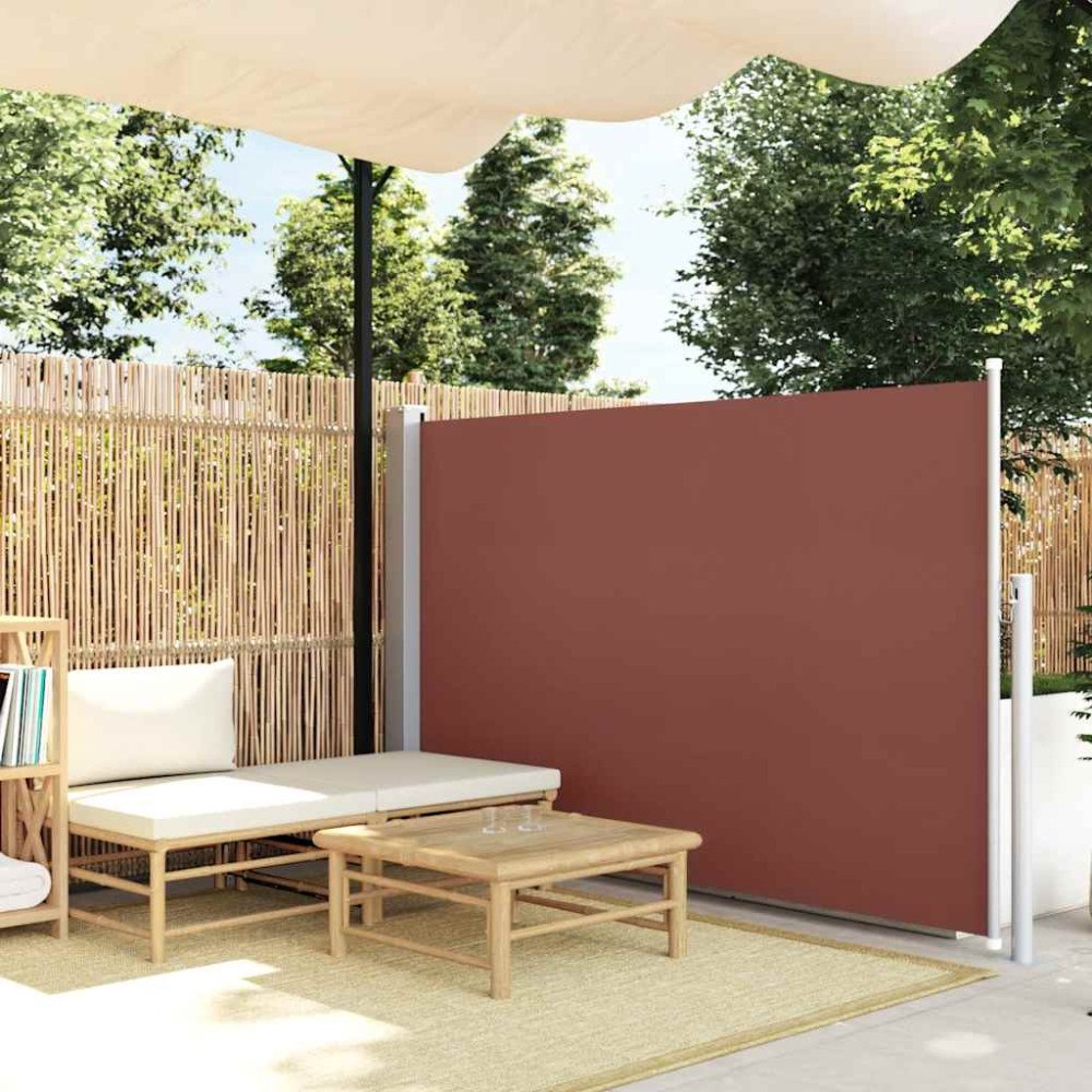 vidaXL Infällbar sidomarkis 140x500 cm brun