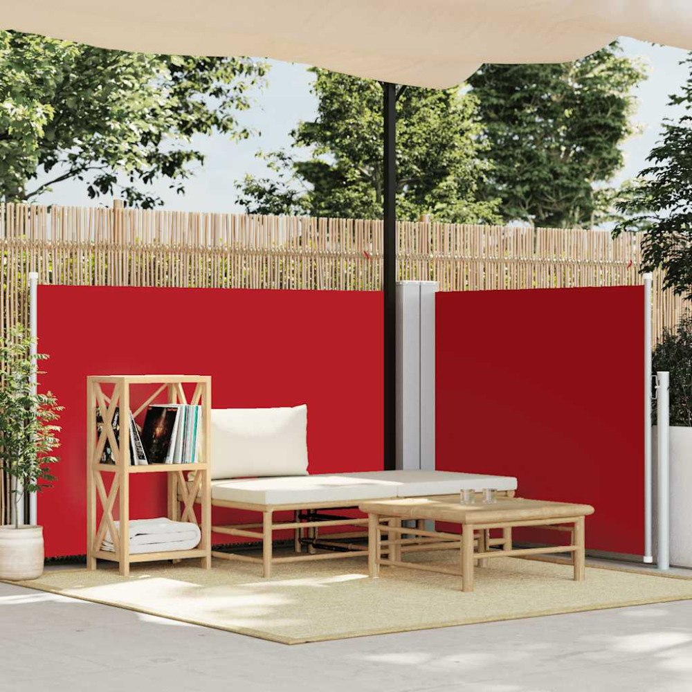 vidaXL Infällbar sidomarkis röd 100x600 cm