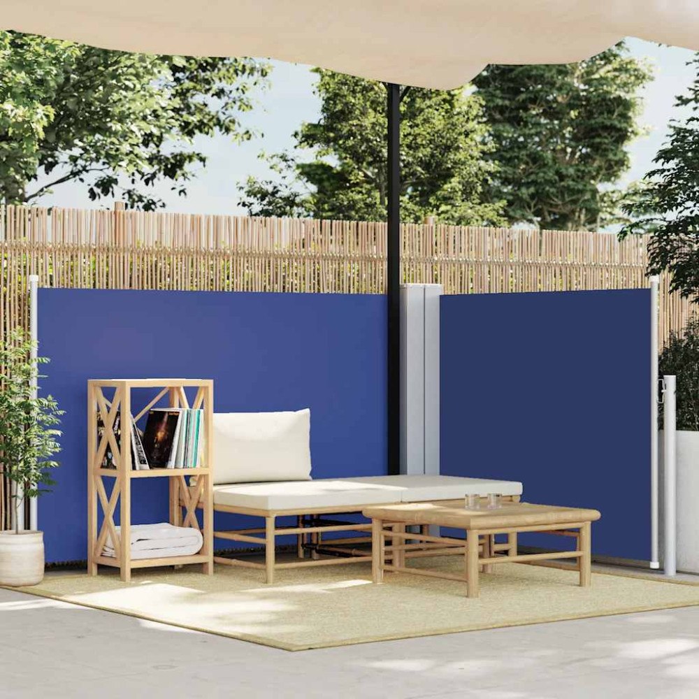 vidaXL Infällbar sidomarkis blå 120x600 cm
