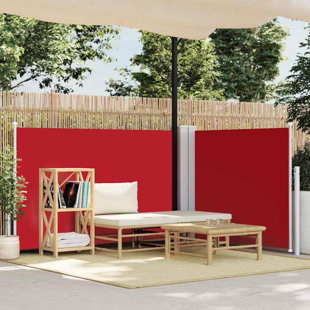 vidaXL Infällbar sidomarkis röd 120x600 cm