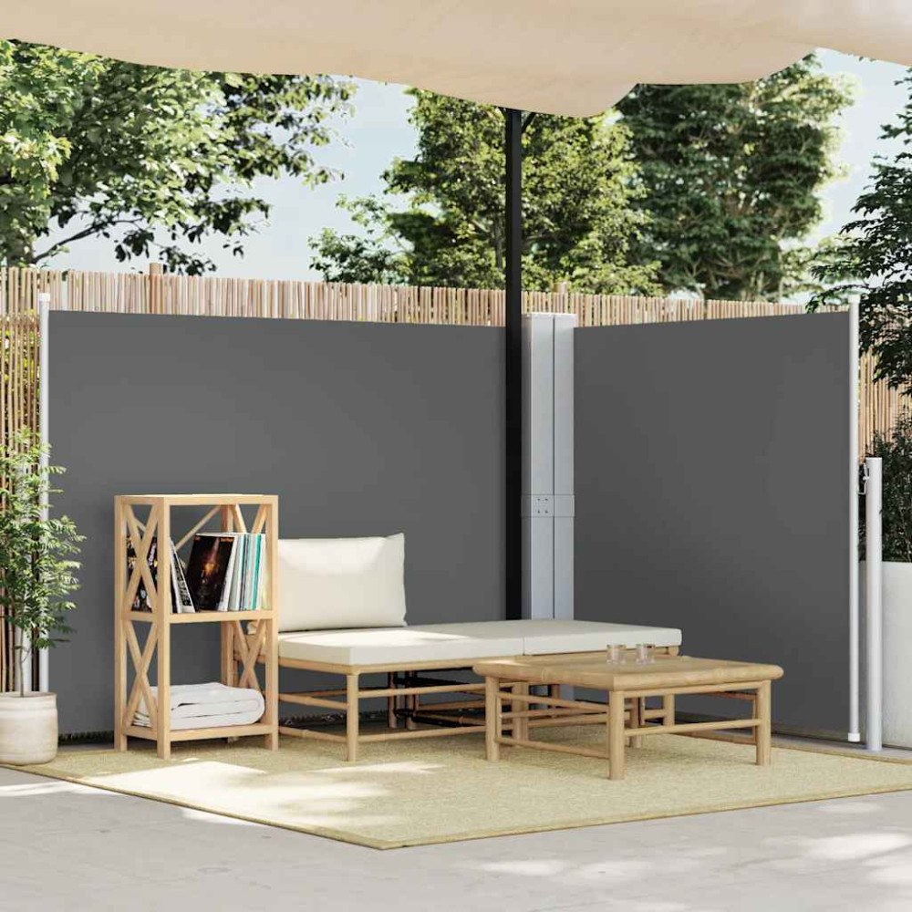 vidaXL Infällbar sidomarkis antracit 140x600 cm