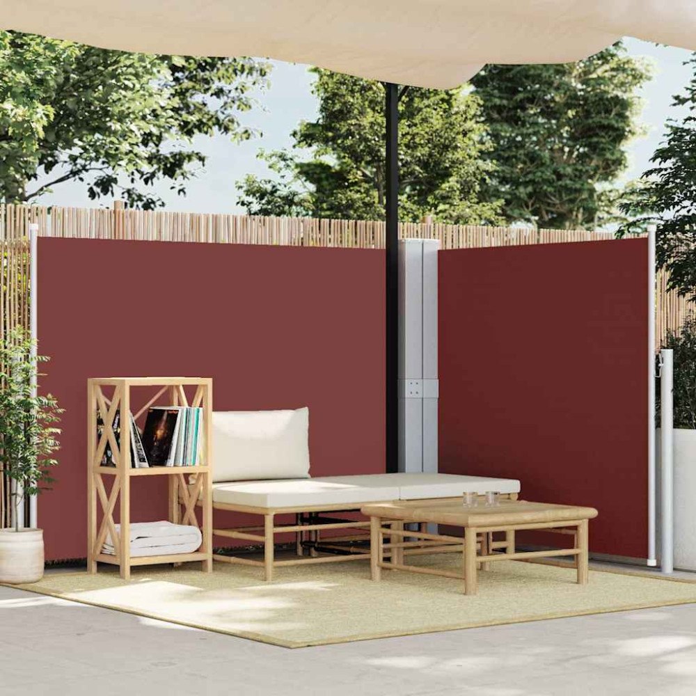 vidaXL Infällbar sidomarkis brun 140x600 cm