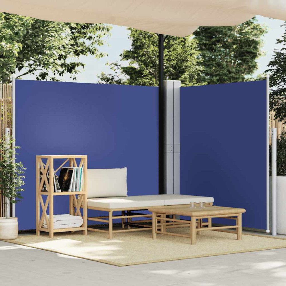 vidaXL Infällbar sidomarkis blå 160x600 cm
