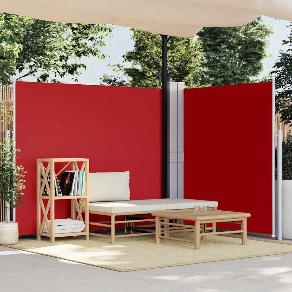 vidaXL Infällbar sidomarkis 170x600 cm röd