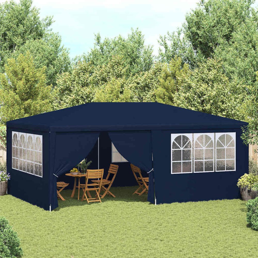 vidaXL Professionellt partytält med väggar 4x6 m blå 90 g/m²