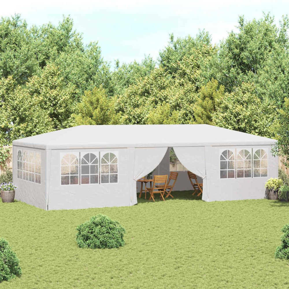 vidaXL Professionellt partytält med väggar 4x9 m vit 90 g/m²