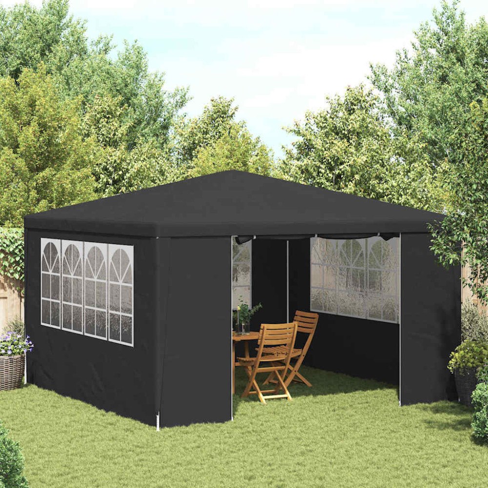 vidaXL Professionellt partytält med väggar 4x4 m antracit 90 g/m²