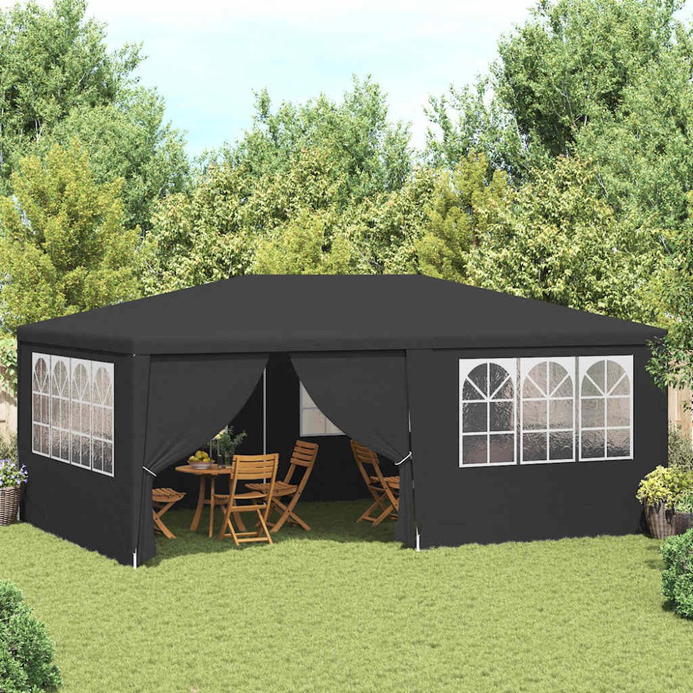 vidaXL Professionellt partytält med väggar 4x6 m antracit 90 g/m²