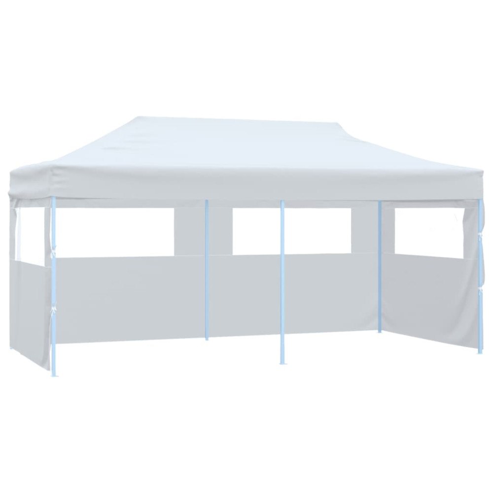 vidaXL Pop-Up hopfällbart partytält med sidoväggar 3x6 m stål vit