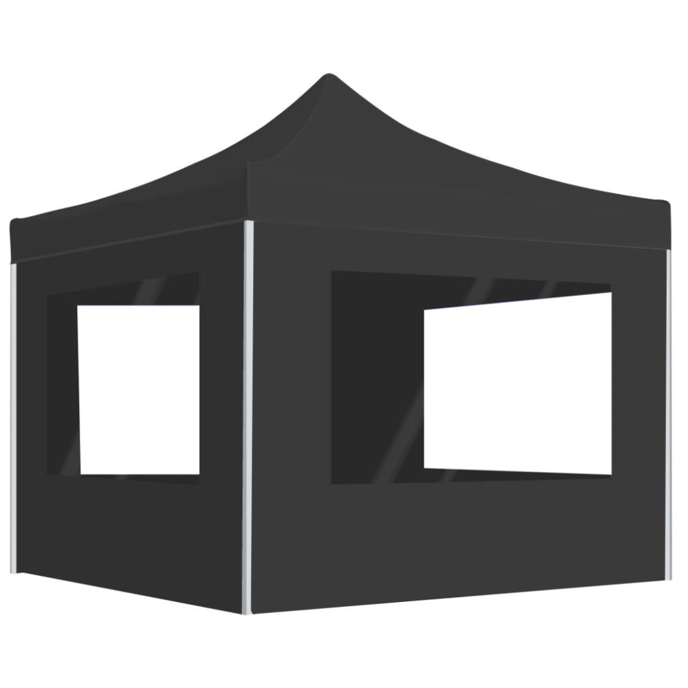 vidaXL Hopfällbart partytält med väggar aluminium 2x2 m antracit