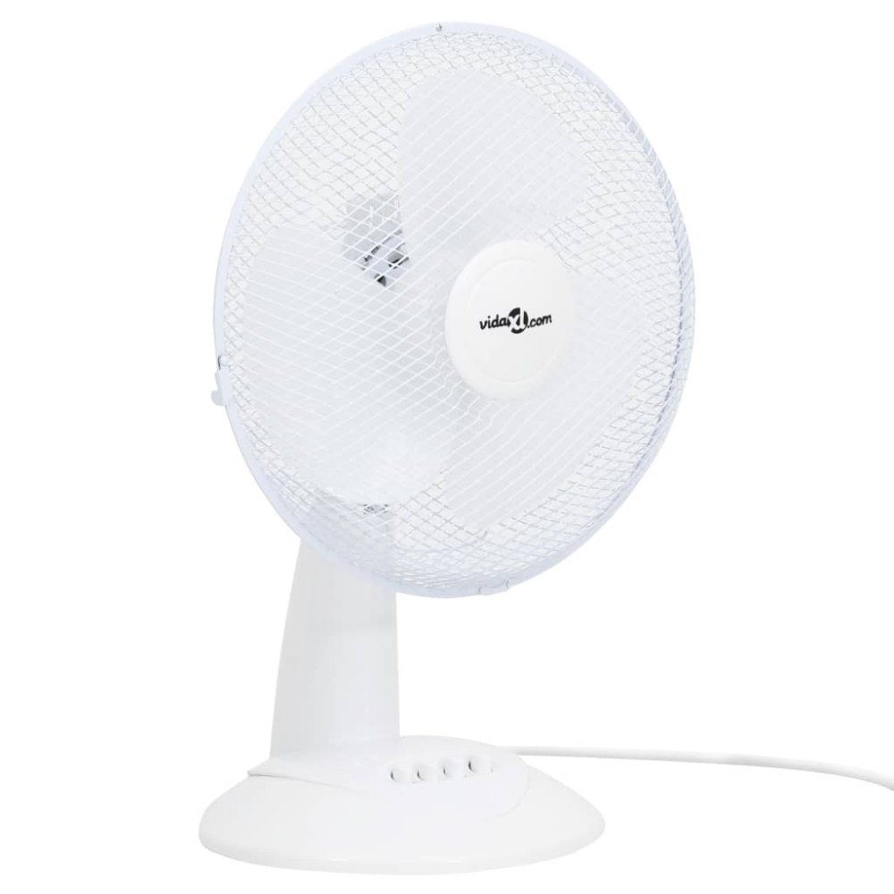vidaXL Bordsfläkt 3 hastigheter 30 cm 40 W vit