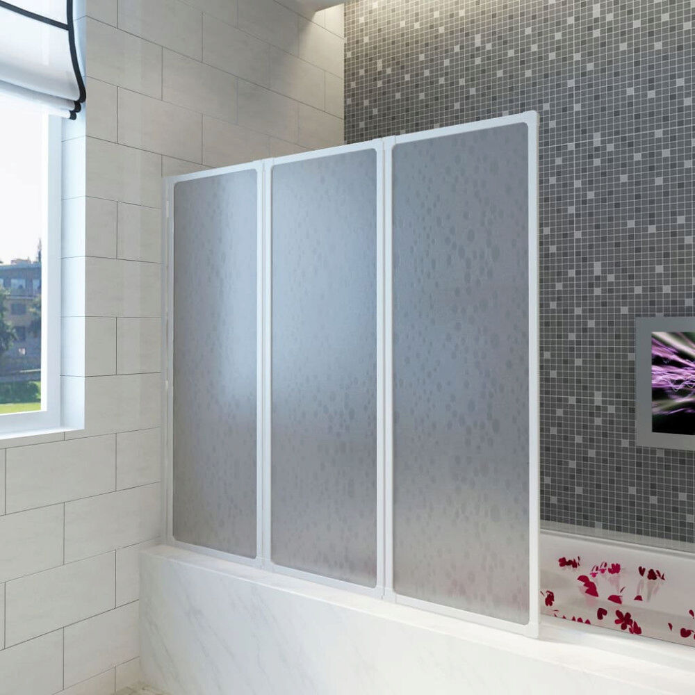 vidaXL Duschvägg vikbar Vit 3-paneler 141x132 cm