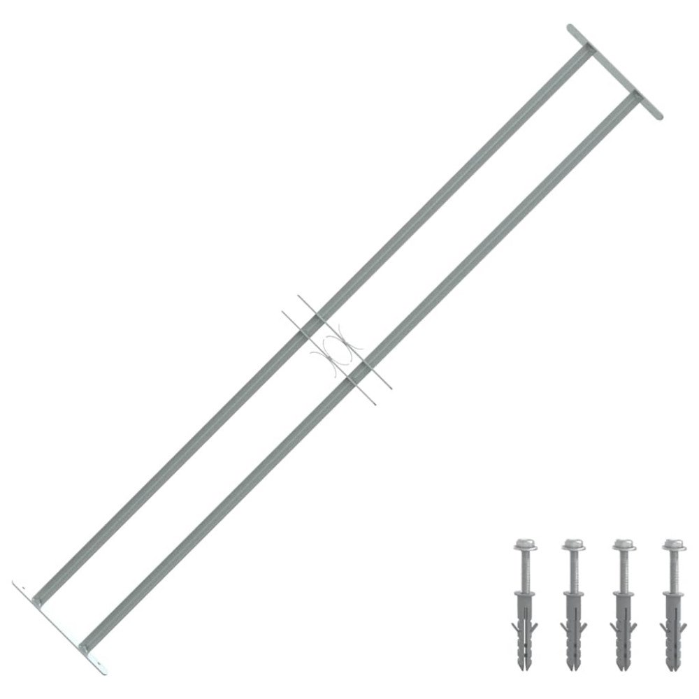 vidaXL Justerbart fönstergaller med 2 stänger 1000-1500 mm