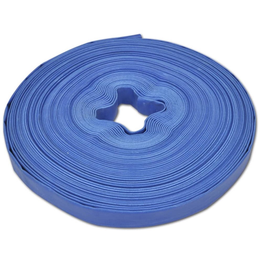 vidaXL Platt slang 50 m 1" PVC vattenleverans