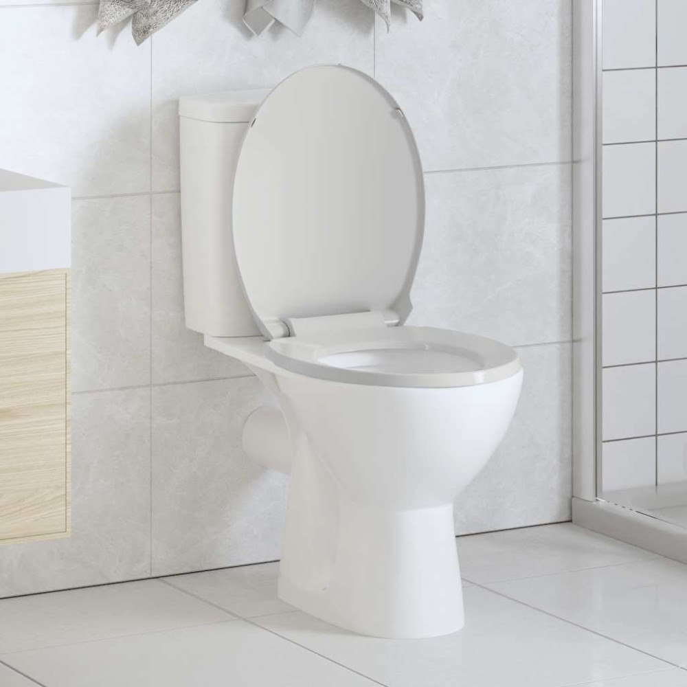 vidaXL Toalettsits mjuk stängning oval vit